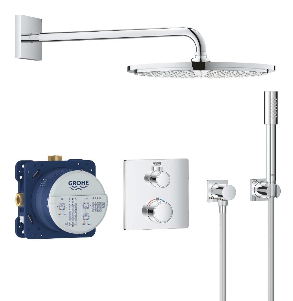Ensemble de douche avec Rainshower Cosmopolitan GROHE Grohtherm Chrome