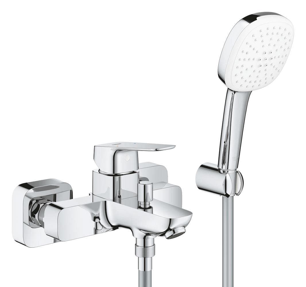 Mitigeur bain/douche monocommande avec support de douche – Mural GROHE Cubeo Chrome