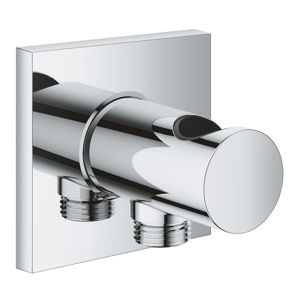 Coude de sortie murale avec support de douchette – Insert noir GROHE Rainshower Aqua Chrome