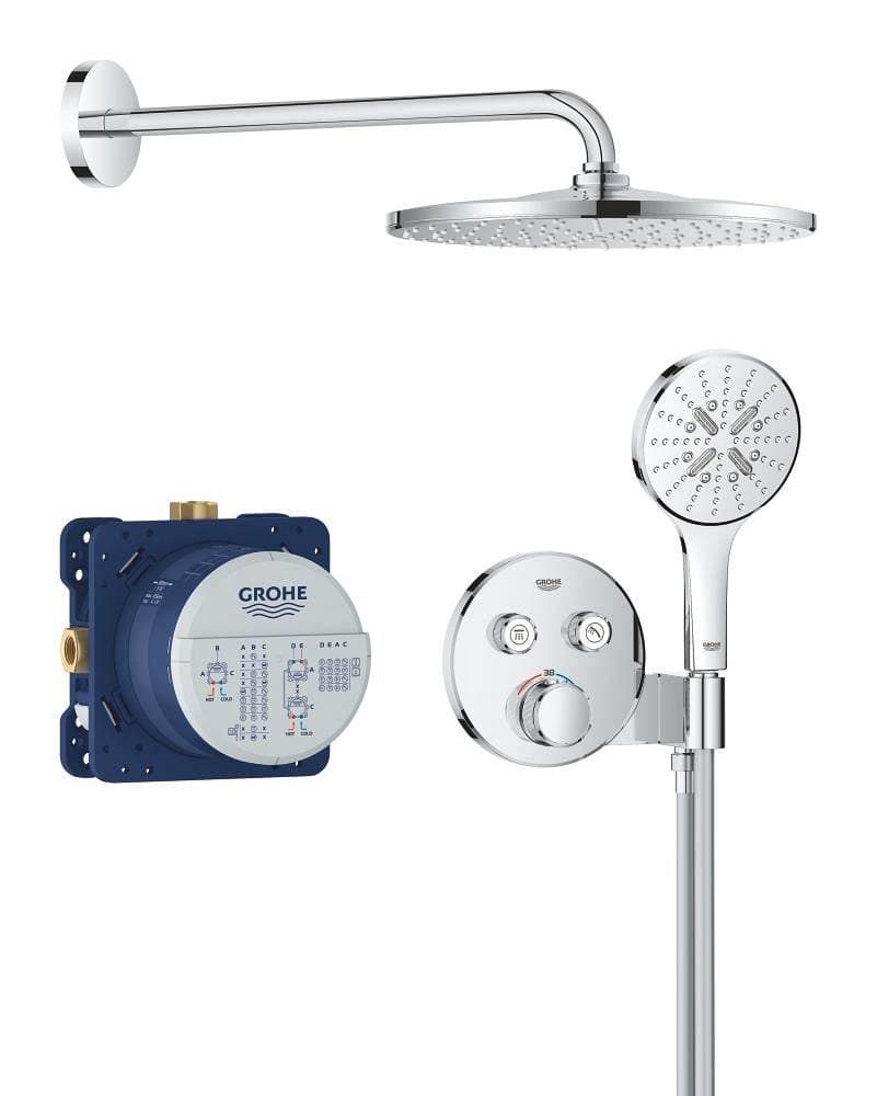 Douche encastrée avec Rainshower Mono GROHE Grohtherm Smartcontrol Pack Chrome