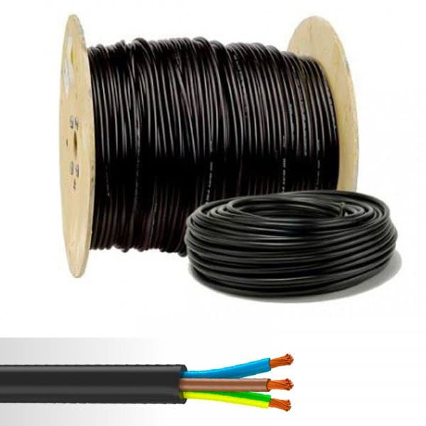 Câble H07-RN-F 3G4 noir Nexans Titanex — au mètre