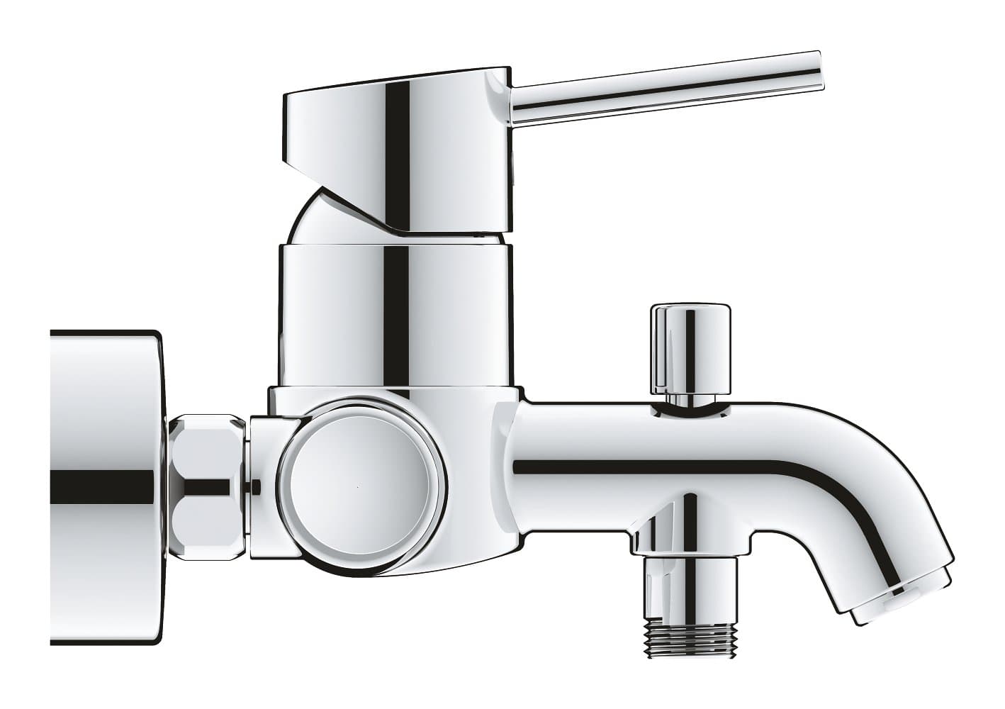 Mitigeur monocommande bain/douche GROHE Clova Classic Chrome — image 2