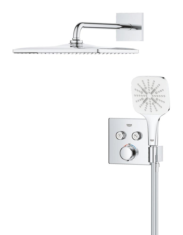 Douche encastrée avec Vitalio Rain Mono Cube GROHE Precision Smartcontrol Pack Chrome — image 3