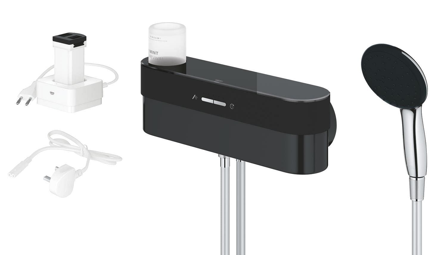 Kit de démarrage pour douche PUREFOAM – Noir/Chrome GROHE Chrome — image 3