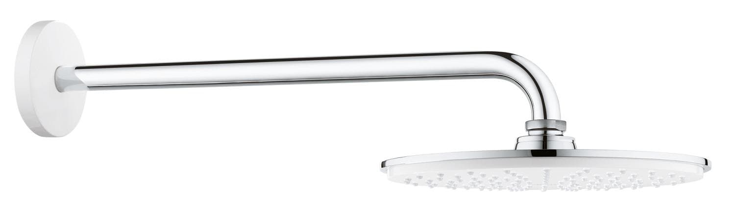 Ensemble douche de tete et bras blanc GROHE Rainshower Cosmopolitan Chrome
