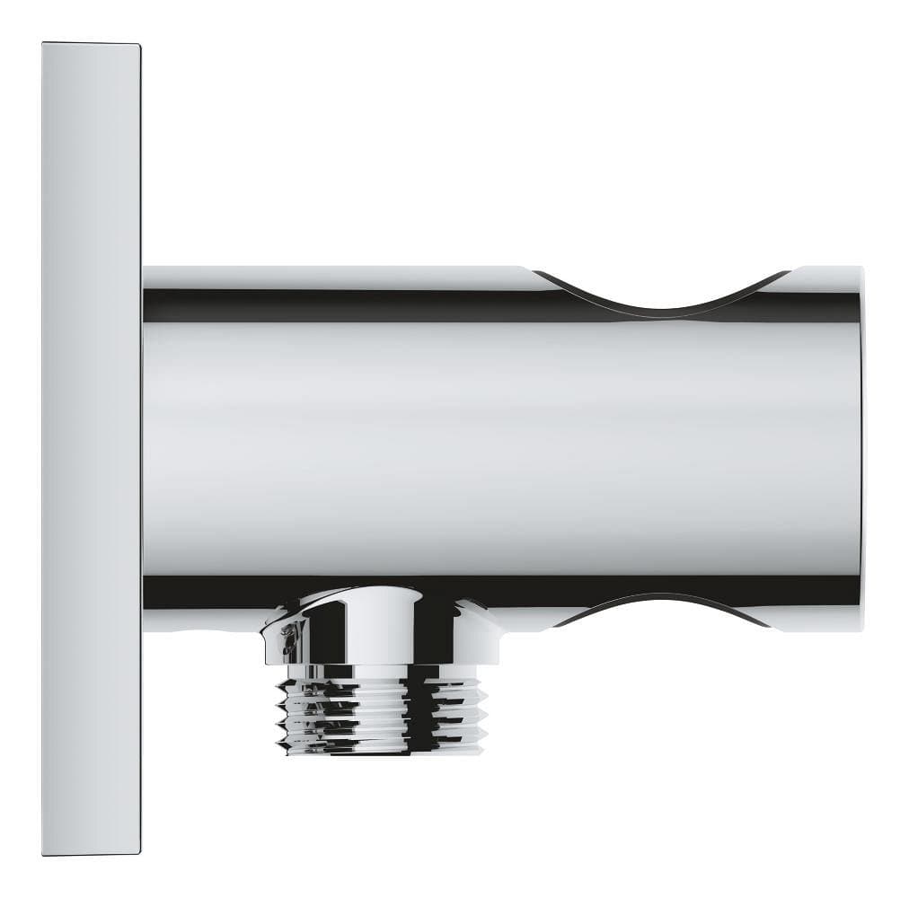 Coude de sortie murale avec support de douchette – Insert noir GROHE Rainshower Aqua Chrome — image 3
