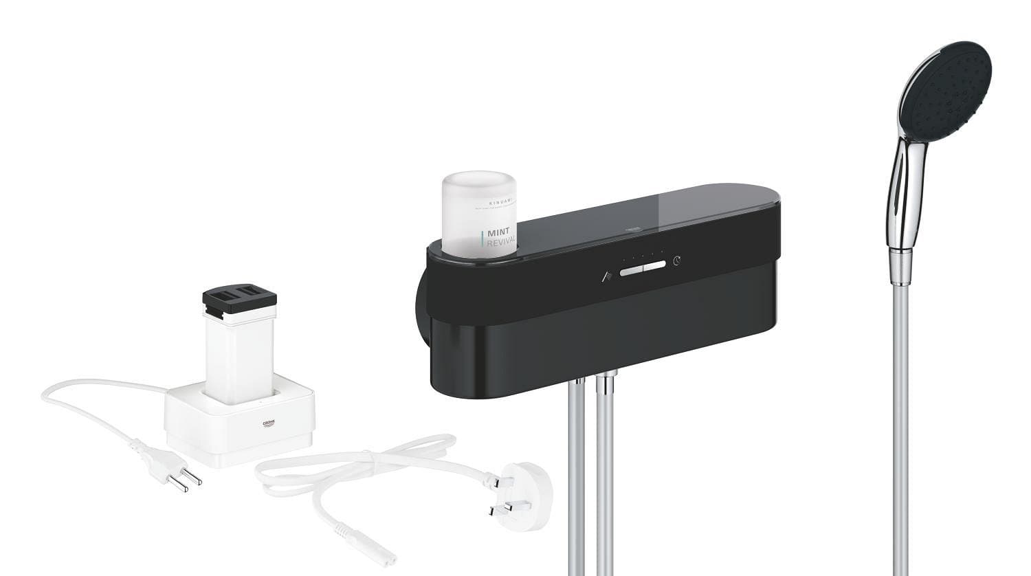 Kit de démarrage pour douche PUREFOAM – Noir/Chrome GROHE Chrome