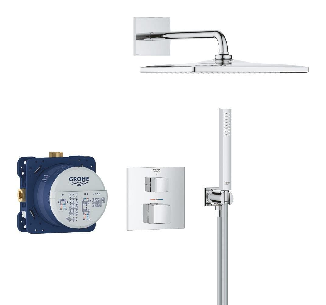 Douche encastrée avec Vitalio Rain Mono Cube GROHE Precision Pack Chrome — image 2