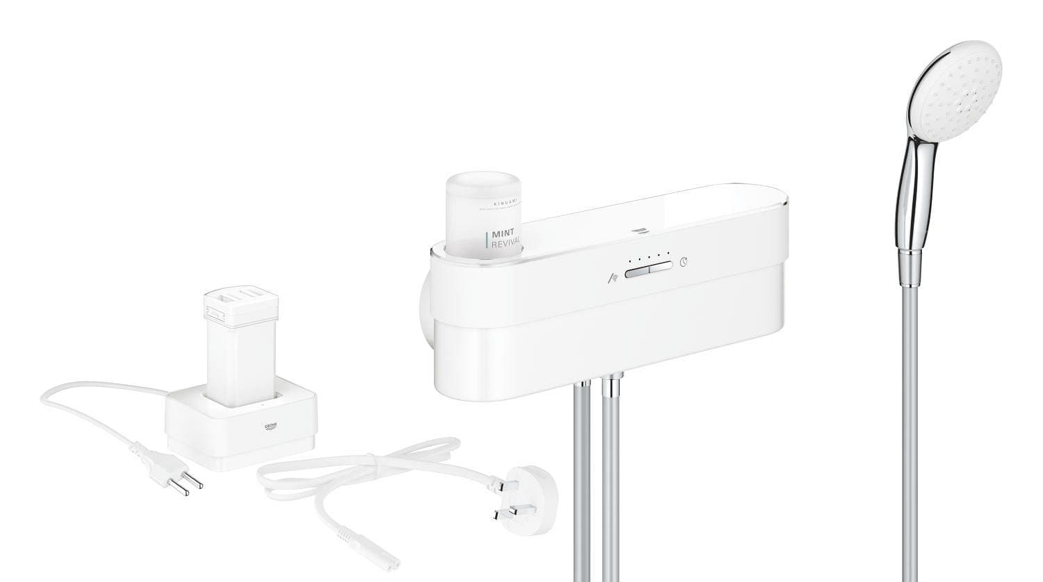 Kit de démarrage pour douche PUREFOAM – Blanc/Chrome GROHE Chrome