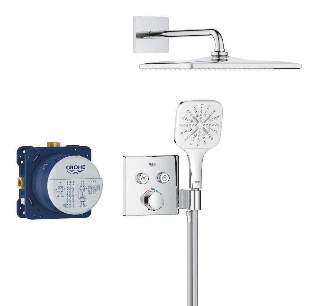Douche encastrée avec Vitalio Rain Mono Cube GROHE Precision Smartcontrol Pack Chrome — image 2