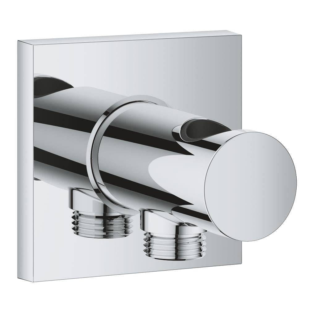 Coude de sortie murale avec support de douchette – Insert noir GROHE Rainshower Aqua Chrome — image 2