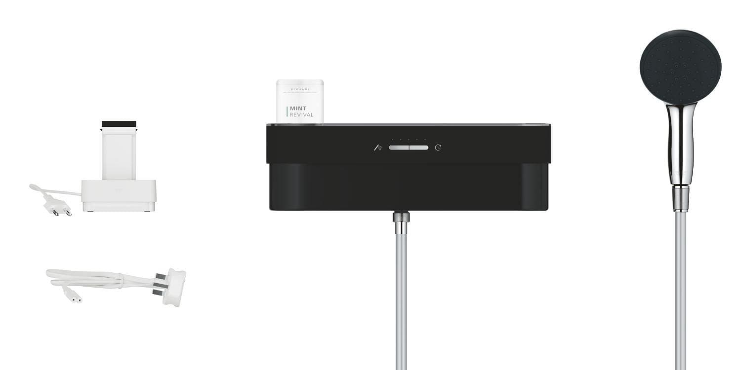 Kit de démarrage pour douche PUREFOAM – Noir/Chrome GROHE Chrome — image 2