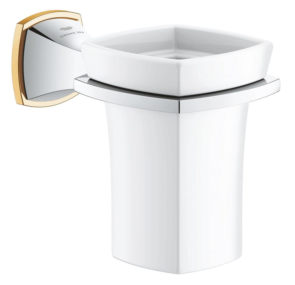 Porte-verre en céramique GROHE Grandera Support Chrome Dore Chrome