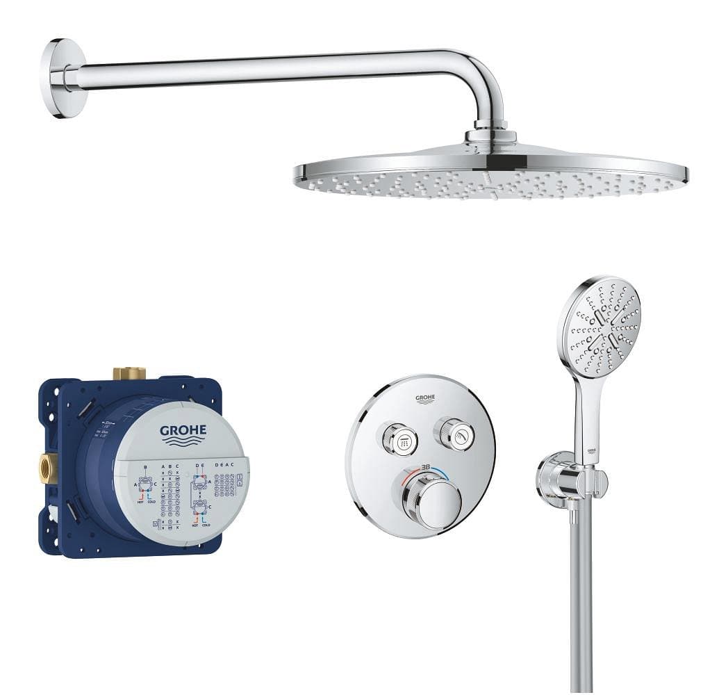 Mono – concealed thermostatic shower system GROHE Grohtherm Smartcontrol Chrome
