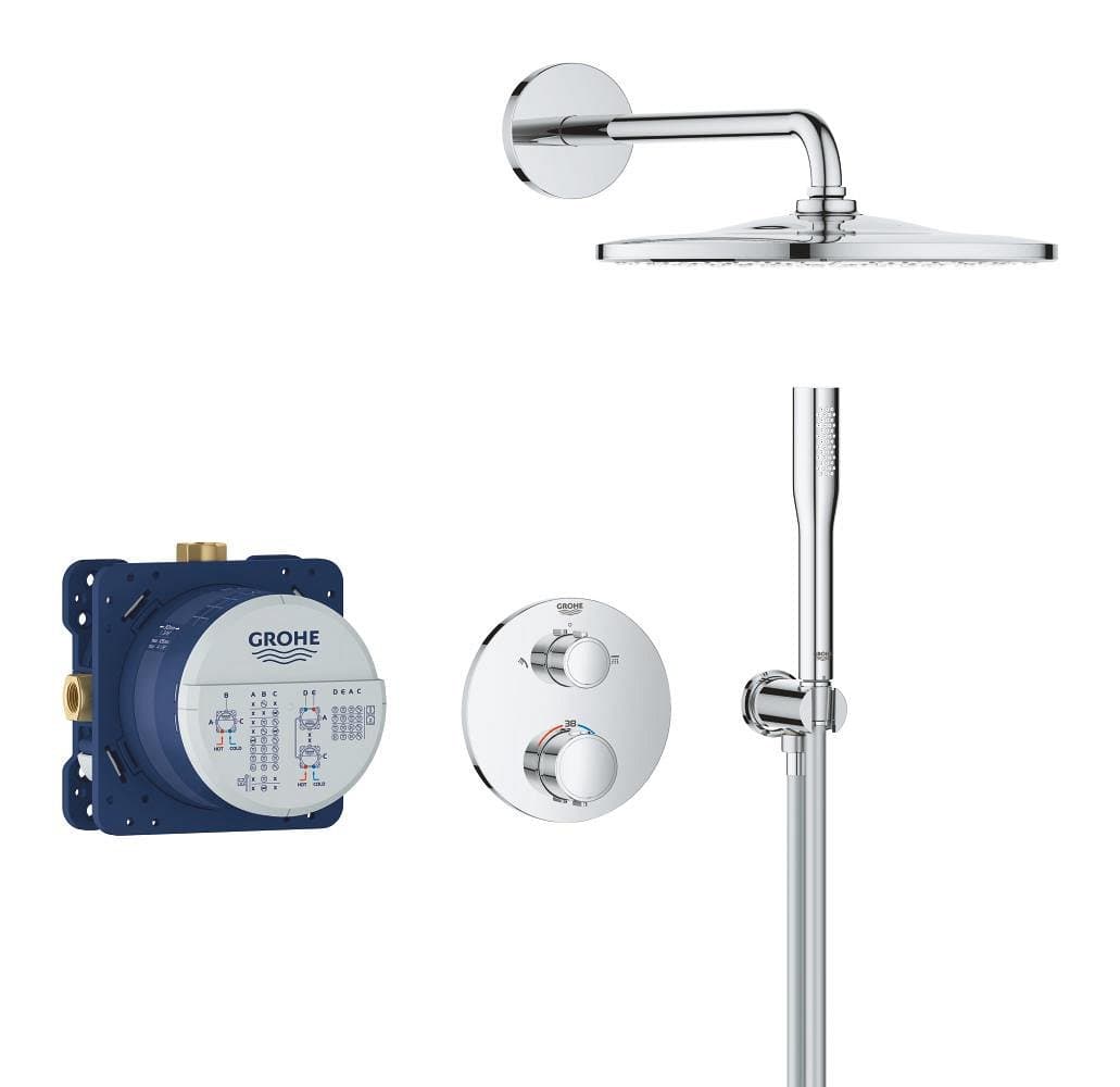 Douche encastrée avec Vitalio Rain Mono GROHE Precision Thermostat Pack Chrome — image 2