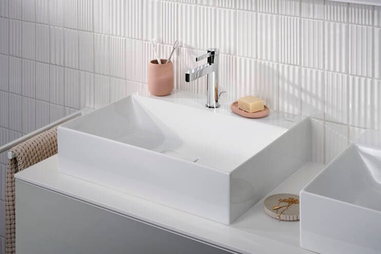 Xevolos E Meuble bas pour double lavabo à poser Xevolos E 1570/550, 4 tiroirs, caisson Blanc mat Hansgrohe — image 2
