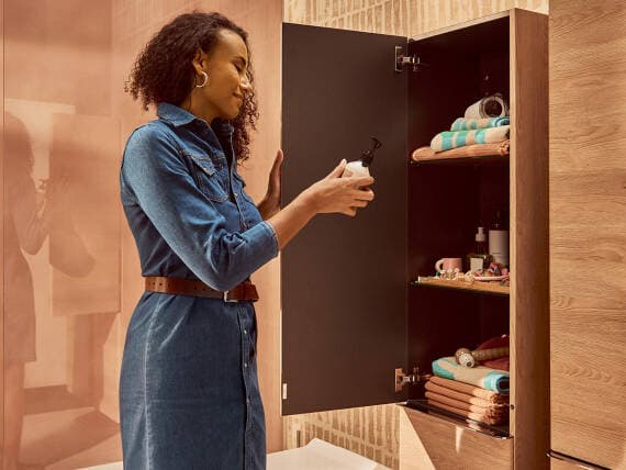 Xelu Q Meuble bas pour plan vasque 580/475, 2 tiroirs, caisson Chêne Naturel Hansgrohe — image 6