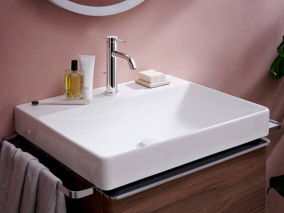 Xelu Q Meuble bas pour plan vasque 580/475, 2 tiroirs, caisson Chêne Naturel Hansgrohe — image 5