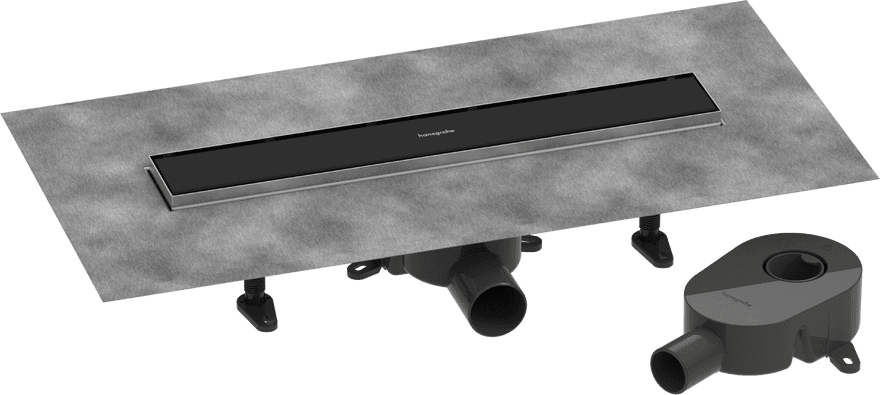 RainDrain Go Kit complet pour installation caniveau de douche à carreler 500 hauteur faible/standard Hansgrohe