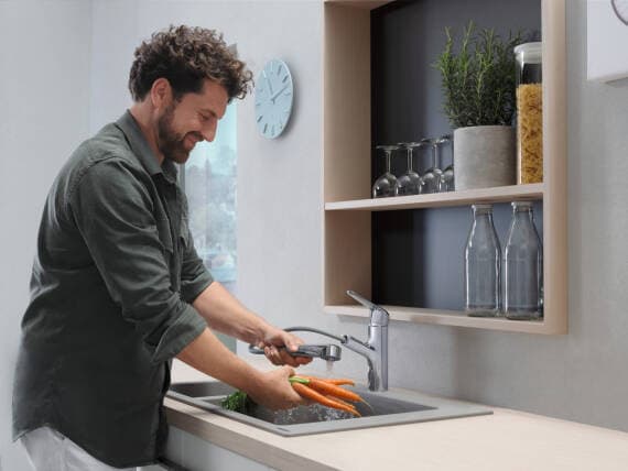 Focus M42 Mitigeur de cuisine 220, avec robinet d'arrêt, 1 jet Hansgrohe