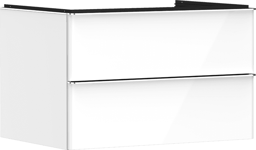 Xelu Q Meuble bas 780/550 pour vasque Xuniva avec 2 tiroirs, caisson Blanc brillant Hansgrohe