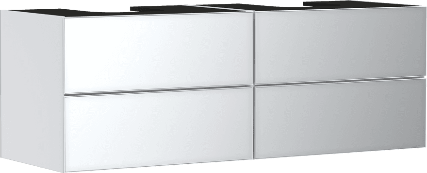 Xevolos E Meuble bas pour double lavabo à poser Xevolos E 1570/550, 4 tiroirs, caisson Blanc mat Hansgrohe