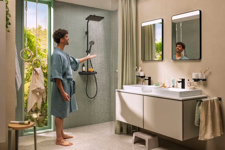 Activera Q Colonne de douche 290/180 1jet EcoSmart avec mitigeur thermostatique ShowerTablet Select 360 Hansgrohe