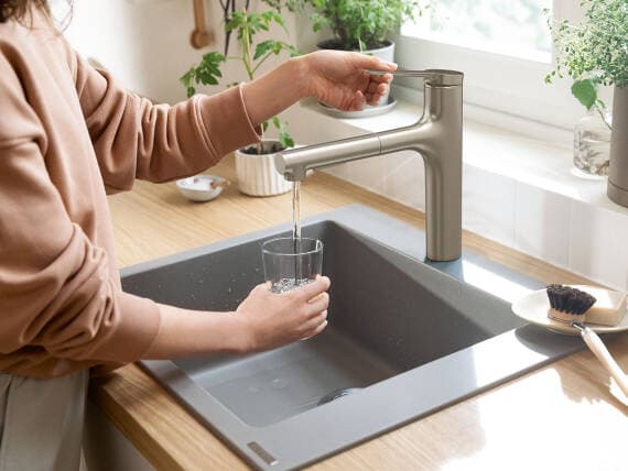 Zesis M33 Mitigeur de cuisine 200 avec robinet d'arrêt intégré, CoolStart, 1jet Hansgrohe — image 5
