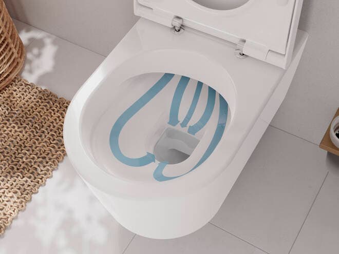 EluPura S Pack WC suspendu 540 sans bride, système de chasse AquaFall, avec abattant déclipsable QuickRelease et frein de chute SoftClose, HygieneEffect Hansgrohe — image 2