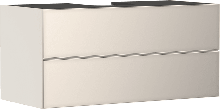 Xevolos E Meuble bas 1180/550 pour vasque/lavabo à poser Xevolos E, 2 tiroirs, caisson Beige mat Hansgrohe