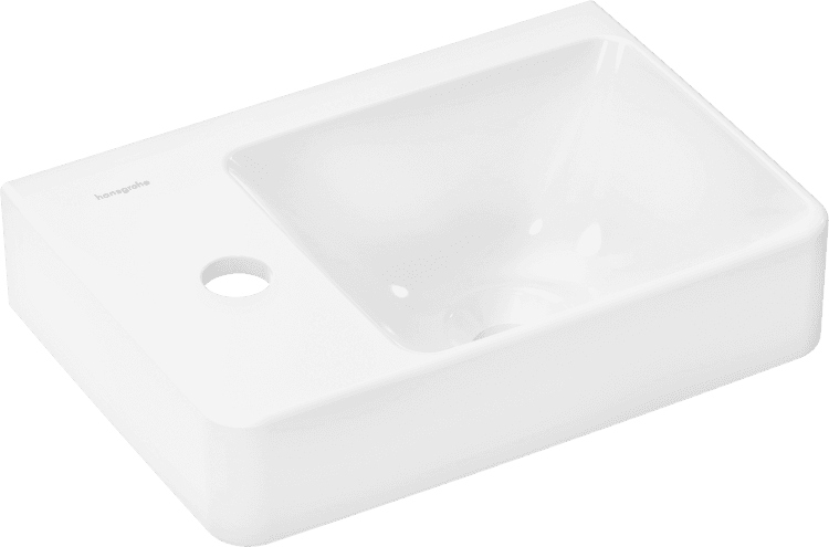 Xelu Q Lave-mains 360/250 avec plage de pose à gauche, avec trou pour robinet sans trop-plein Hansgrohe
