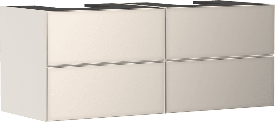 Xevolos E Meuble bas pour double vasque/lavabo à poser Xevolos E 1370/550, 4 tiroirs, caisson Beige mat Hansgrohe