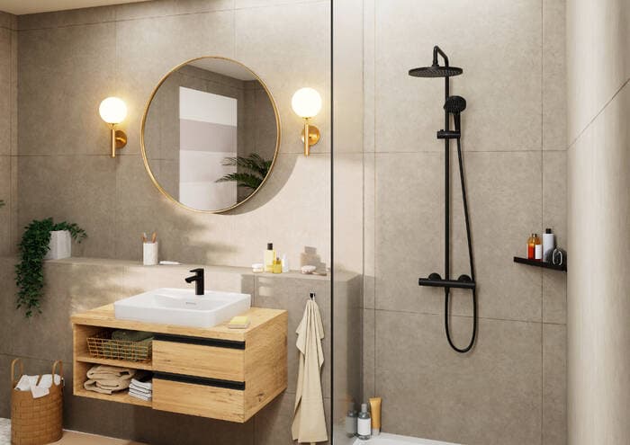 Vernis Blend Colonne de douche 240 1jet avec mitigeur thermostatique Hansgrohe