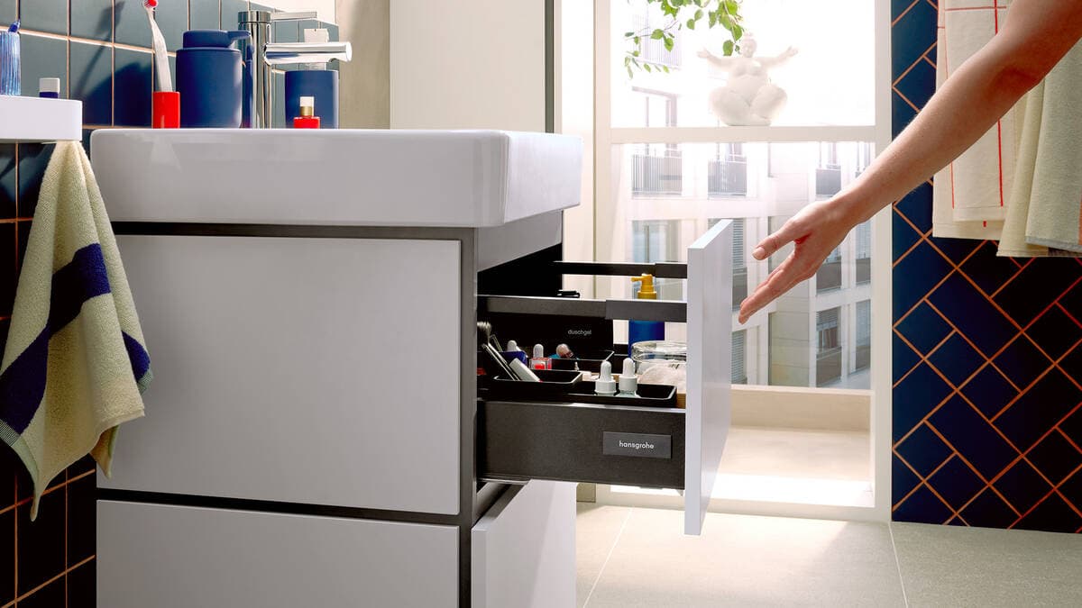 Xilesa E Meuble bas pour plan vasque 580/470, 2 tiroirs Hansgrohe — image 3