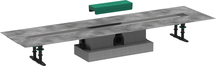 uBox universal Set complet pour installation hauteur standard des caniveaux Raindrain Match ou Rock - 100 cm Hansgrohe