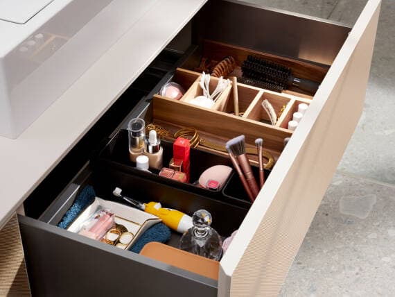 Xevolos E Meuble bas pour vasque/lavabo à poser 980/550, 1 tiroir, caisson Beige mat Hansgrohe — image 6