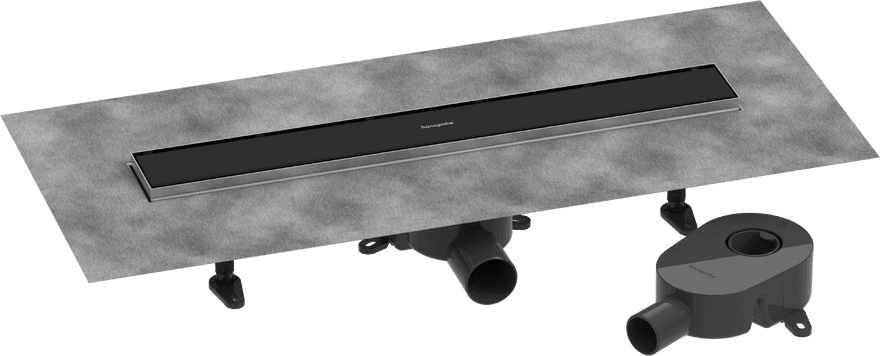 RainDrain Go Kit complet pour installation caniveau de douche à carreler 600 hauteur faible/standard Hansgrohe