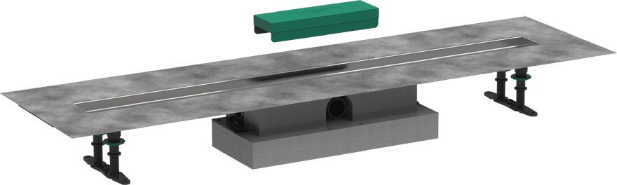 uBox universal Set complet pour installation faible hauteur des caniveaux Raindrain Match ou Rock - 100 cm Hansgrohe