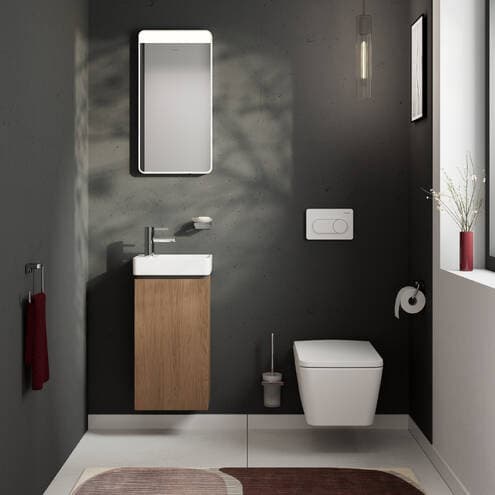 Xelu Q Lave-mains 360/250 avec plage de pose à gauche, avec trou pour robinet sans trop-plein Hansgrohe — image 2